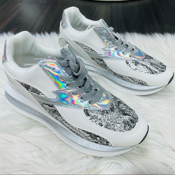 Silver snake platform sneaker - Picture 8 of 9